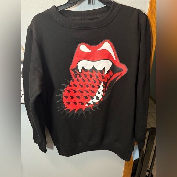 Rolling Stones Spiked Tongue Crewneck Sweatshirt Women's Size S NWT - Picture 2 of 8